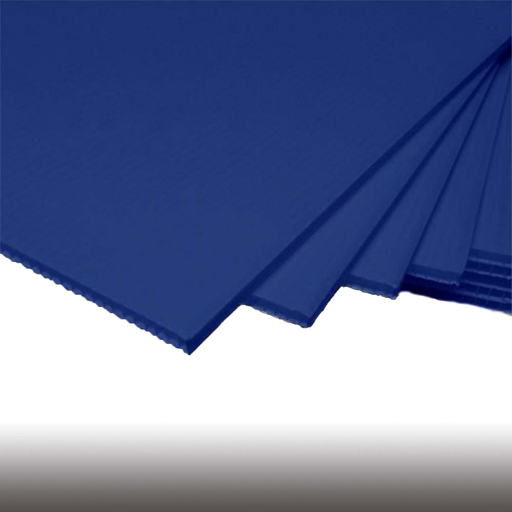 (10 Pack) Blue Corrugated Plastic 18" x 24" 4mm Blue Blank Sign She...