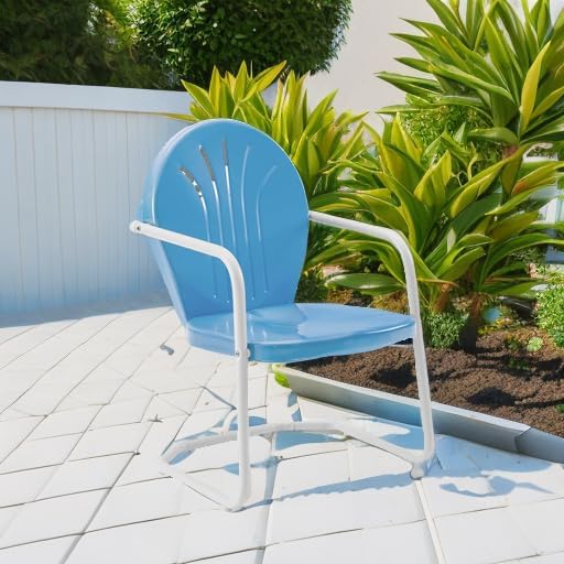 Crosley Furniture Griffith Outdoor Chair, Retro Metal Patio Chairs for Dining...