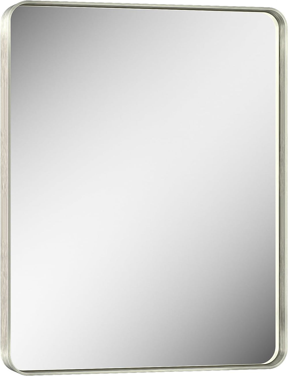 Keonjinn 24 x 30 Inch Brushed Nickel Bathroom Vanity Mirror, Aluminum Frame