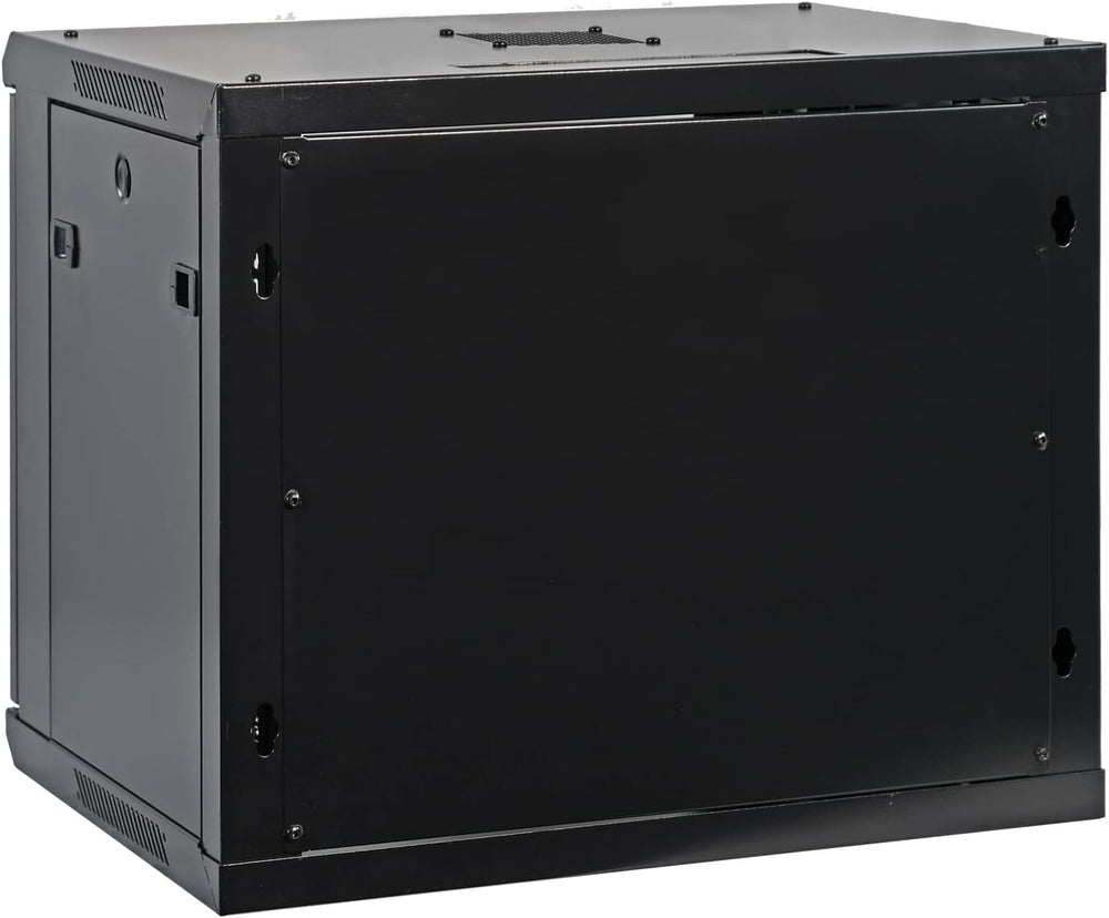 AEONS 9U Wall Mount Server Rack Cabinet with Lockable Mesh Door, 18" Depth