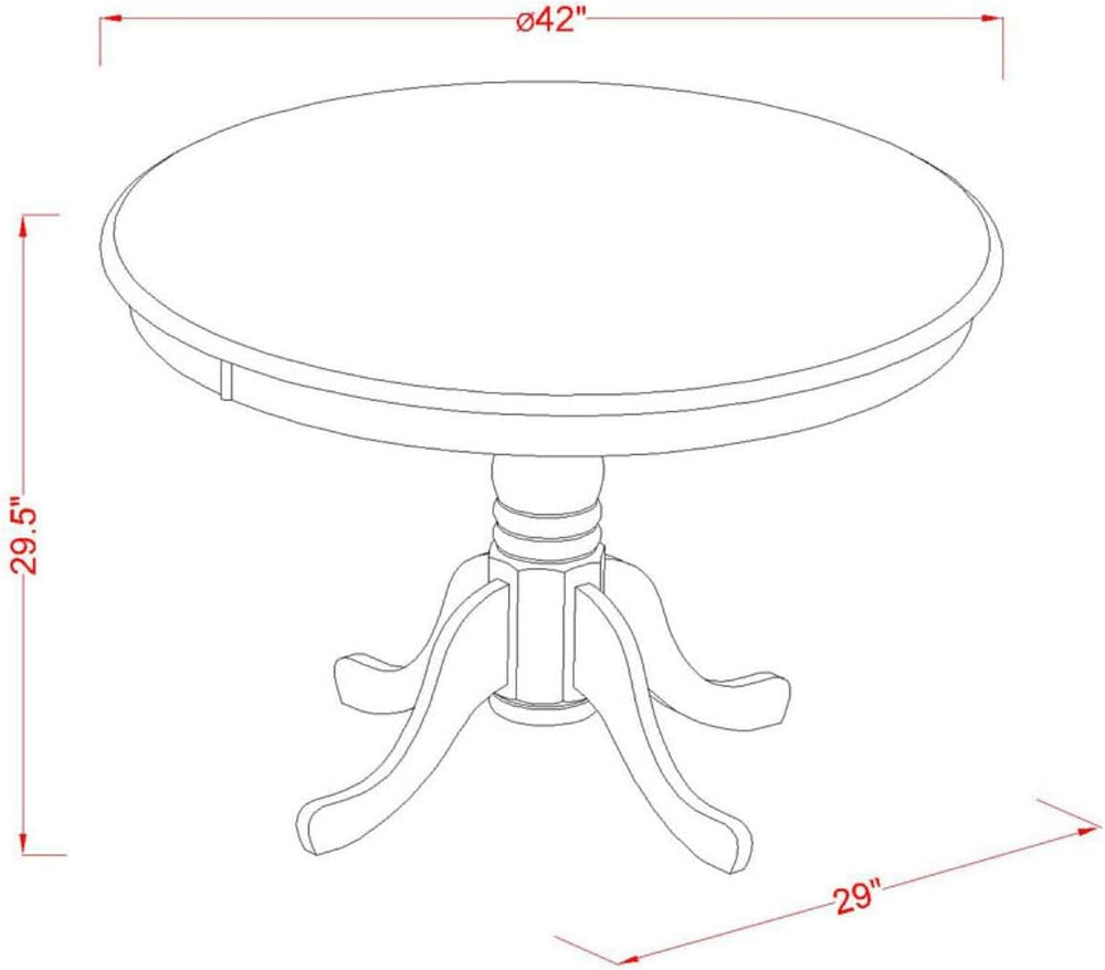 East West Furniture HLCL3-LWH-W 3 Piece Dining Table Set for Small Spaces Con...