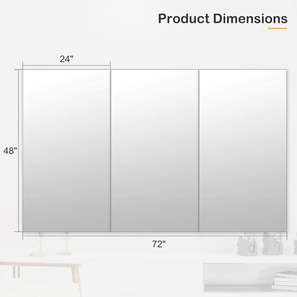 Home Gym Mirror 48"x24" 3PCS, Wall Mounted Frameless Tempered Glass...