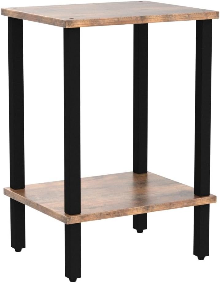 TUTOTAK End Table, Set of 2, Side Table, Nightstand, 2-Tier Storage Shelf