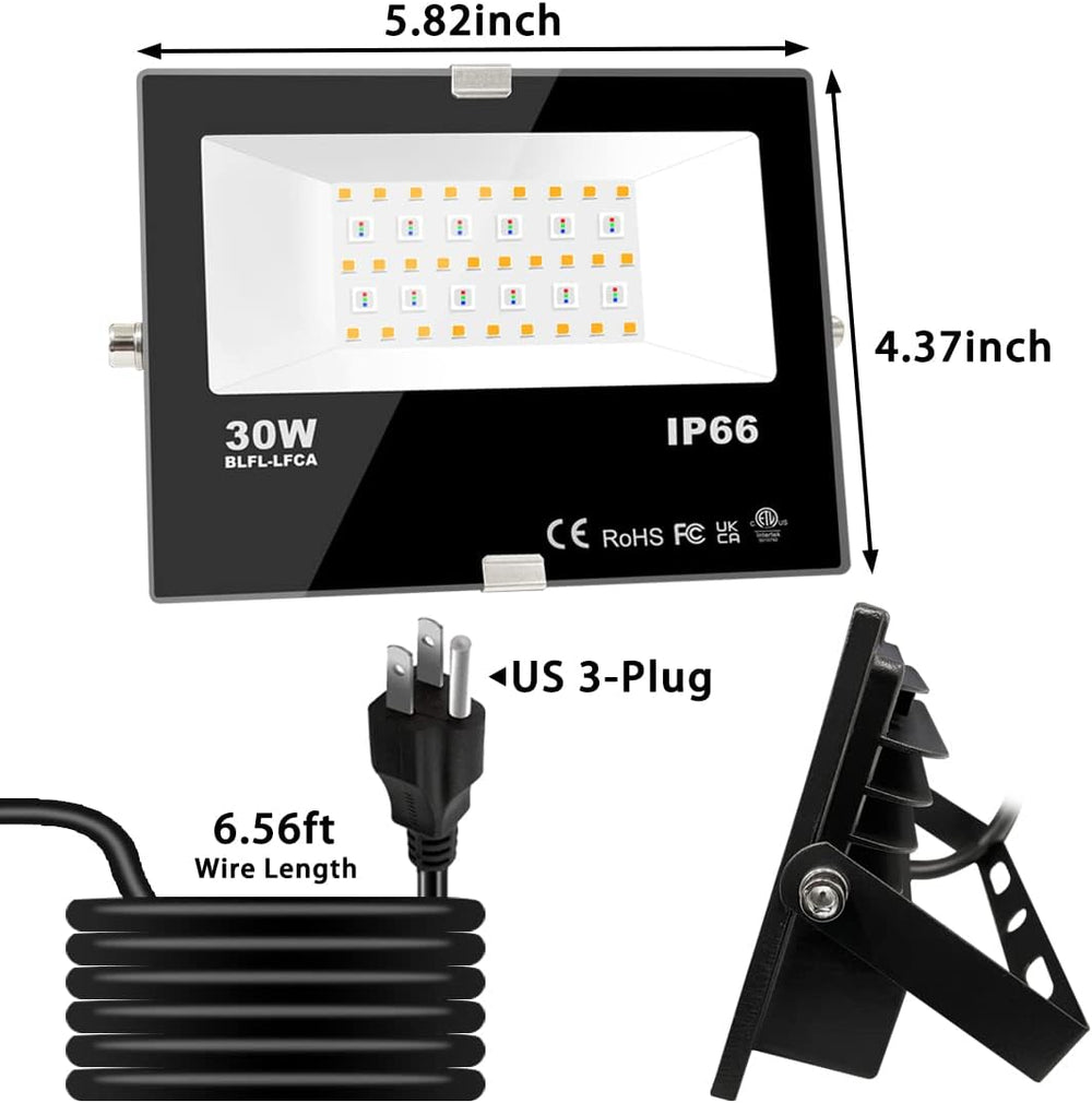 MELPO LED Flood Light Outdoor 30W, 300W Equivalent RGB Landscape Lighting