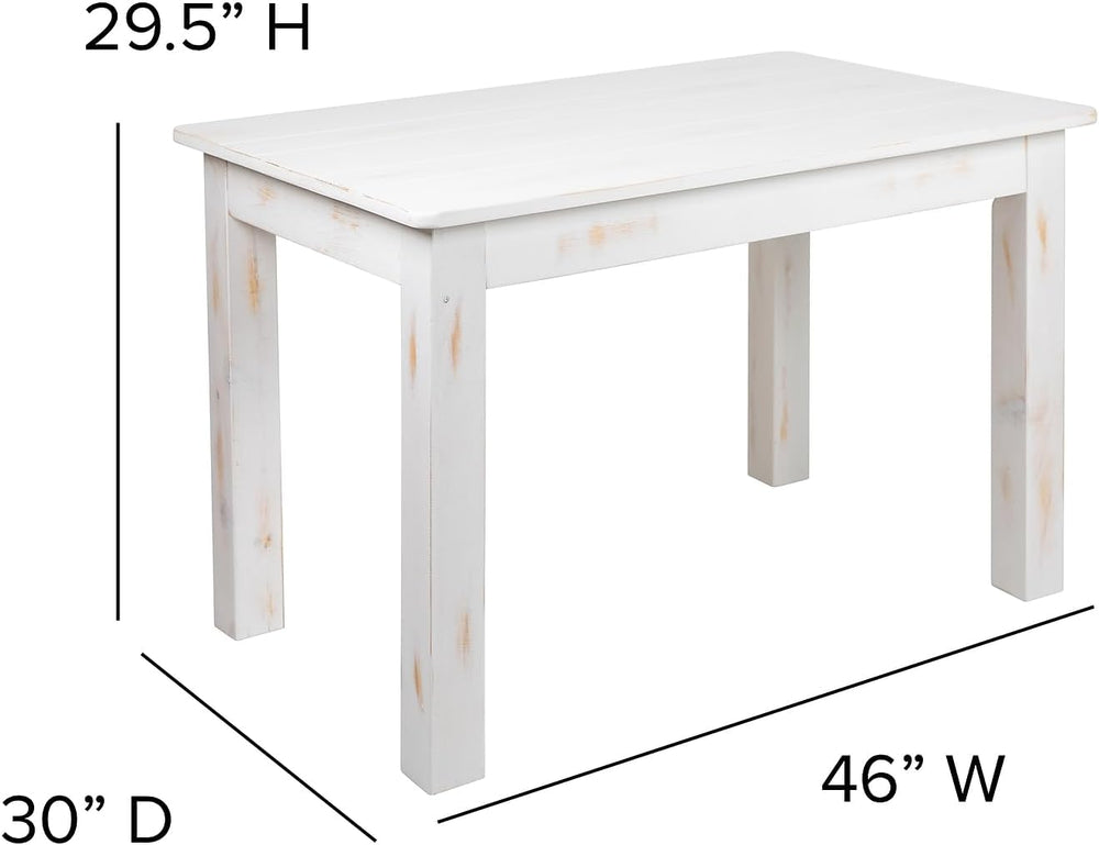 Flash Furniture Hercules 46x30 in Rectangular Dining Table, White