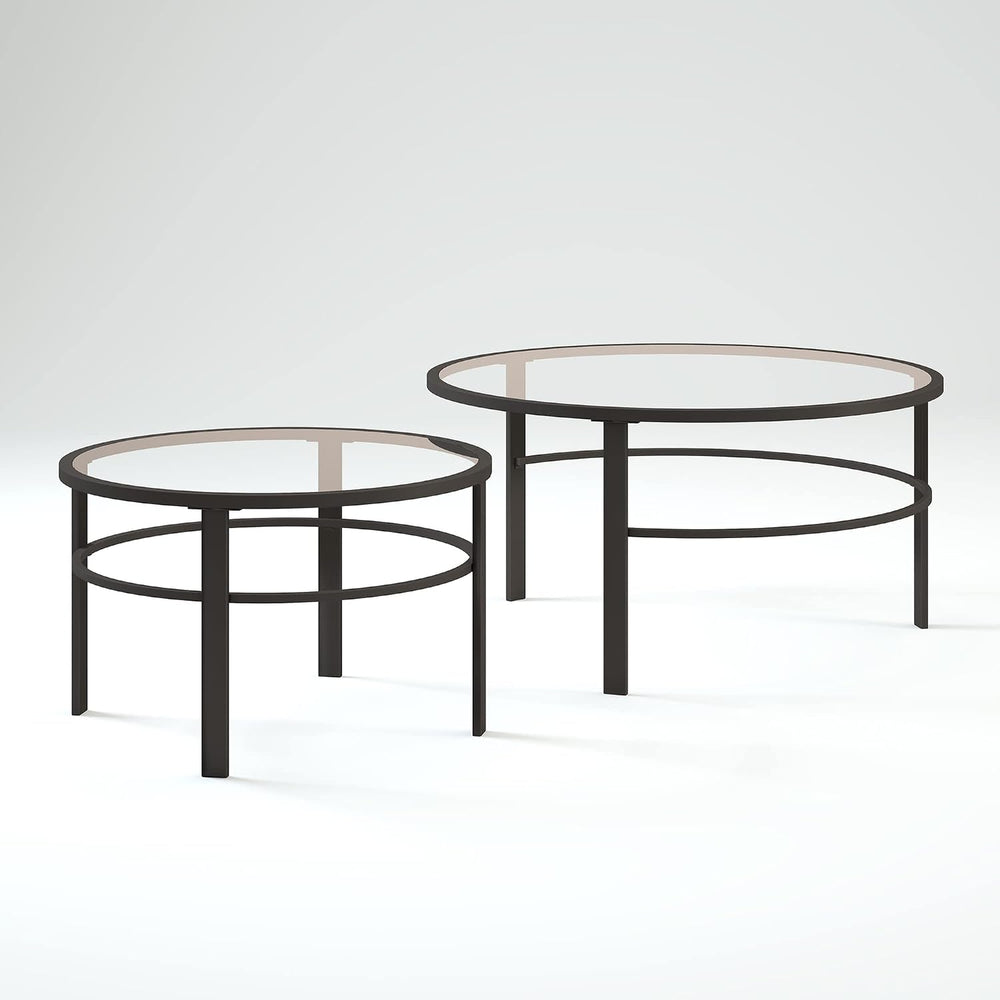 Henn&Hart 36" Modern Coffee Table, Black