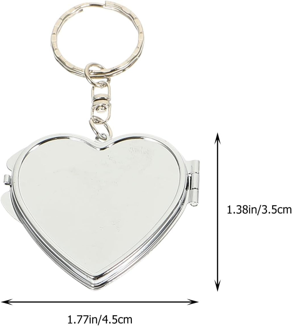 Balacoo 20 Packs Heart Makeup Mirror Keychain 1.77 x 1.38 Inch