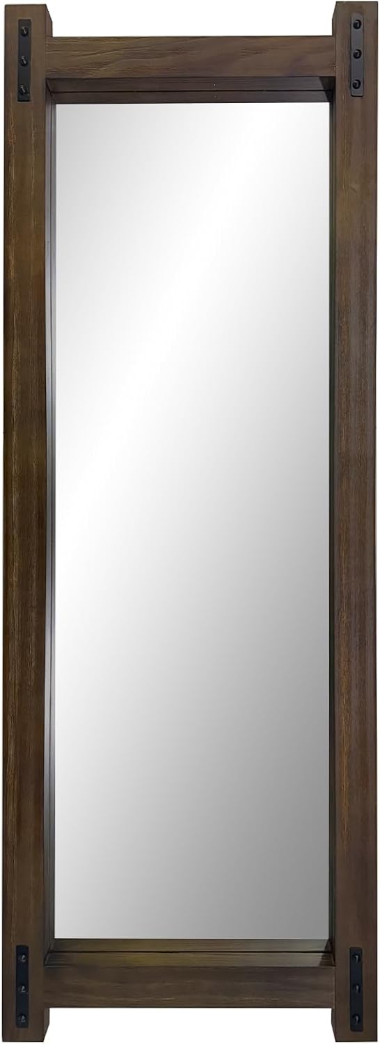 Full Length Mirror with Wood Frame ,60" x 21" Standing Full Body Fl...