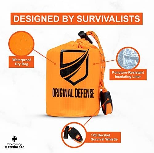 Original Defense® Emergency Sleeping Bag – Waterproof Bivvy Sack & Surviv...