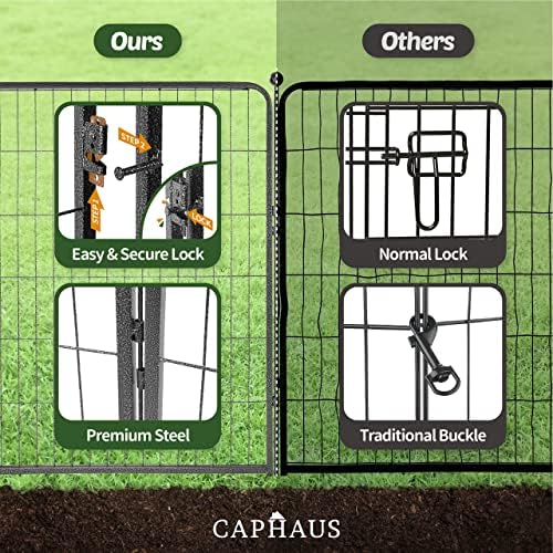 CAPHAUS Decorative Garden Fence, 40 Inch x 21 FT Heavy Duty Iron Fencing Land...