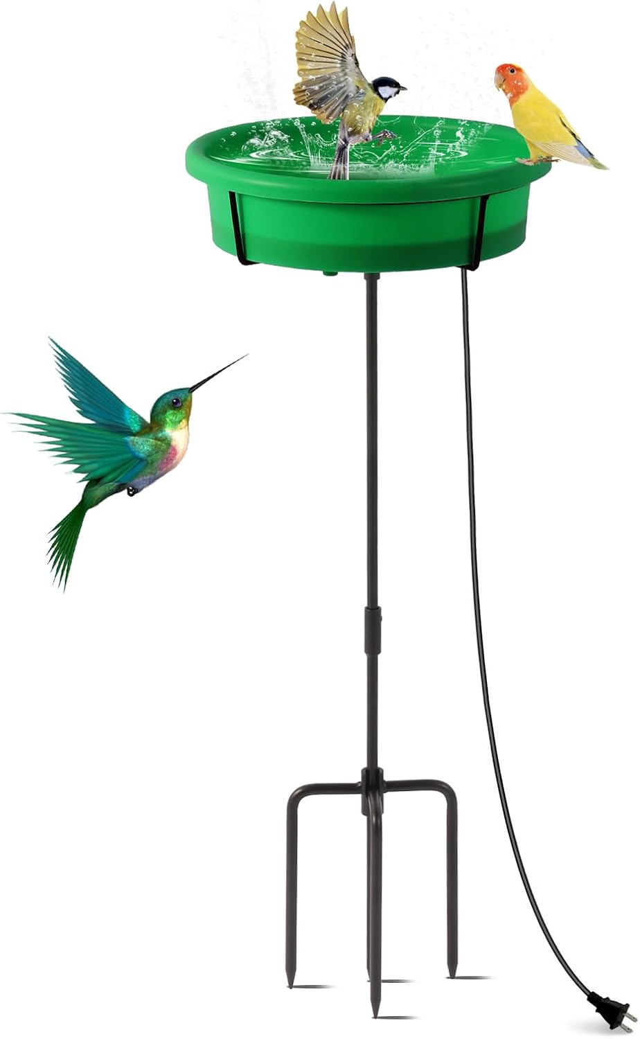 HRAYLTOP Standing Heated Bird Bath for Outdoors for Winter, 75W Heated Bird B...
