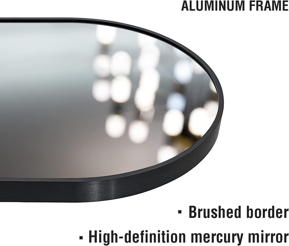 OGCAU 70"x26" Arched Full Length Mirror, Floor Full Body Mirror, Black