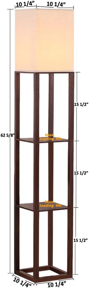HomeFocus Floor Lamp,Corner Lamp with Shelves,Floor Light for Living Room,Bed...
