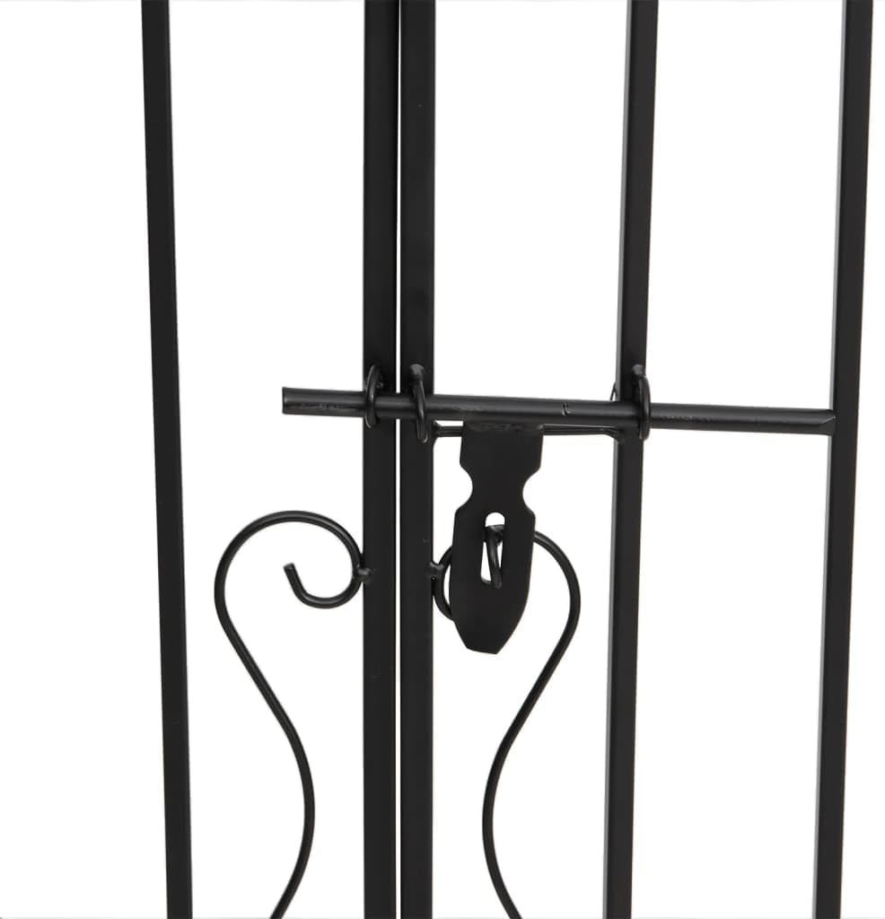 vidaXL Garden Gate Black 47.6"x3.1"x47.2" Wrought Iron