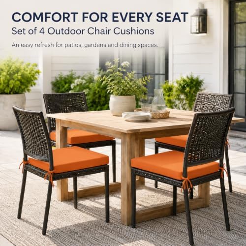UNIKOME Outdoor Chair Cushions Pack of 4, Water Resistant Patio Cushions with...