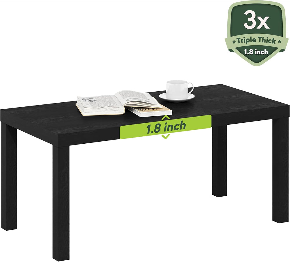 Furinno CLASSIC Coffee Table, Modern Rectangle Printer Stand, Black