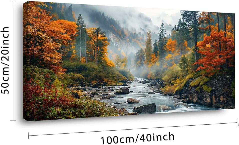 Palderwallart Beautiful Brook Mountain Landscape Wall Art for Living Room Off...