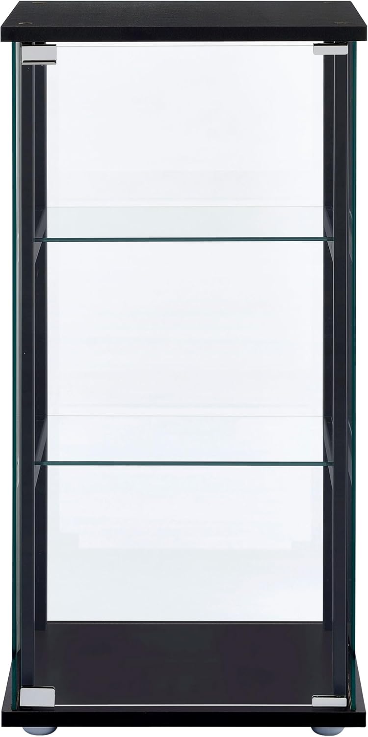 Coaster Cyclamen 17-Inch Curio Cabinet with Storage, Black 950179