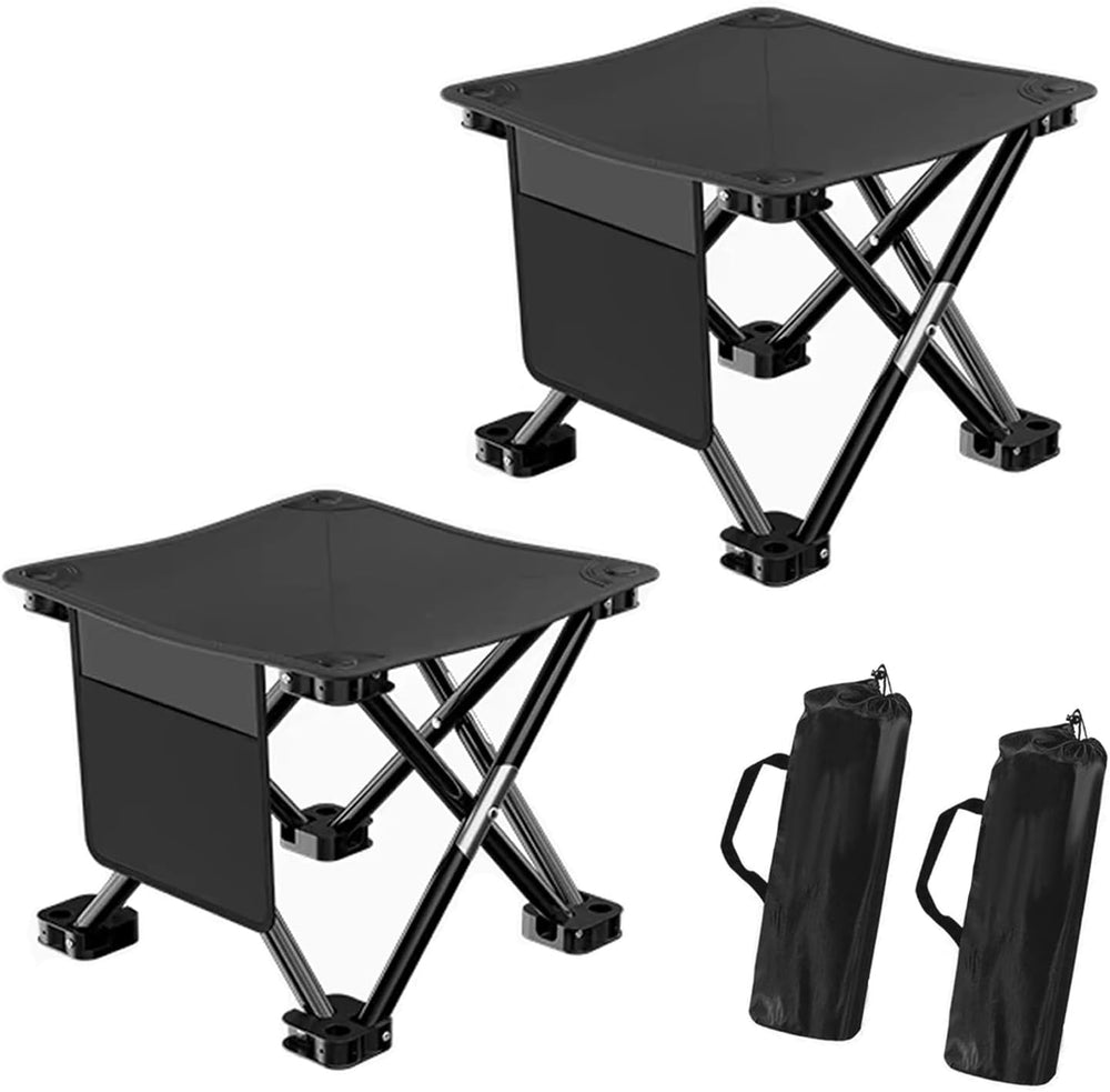 2 Pairs Camping Stool, 13 InchLightweight Folding Camping Chair, Lightweight ...
