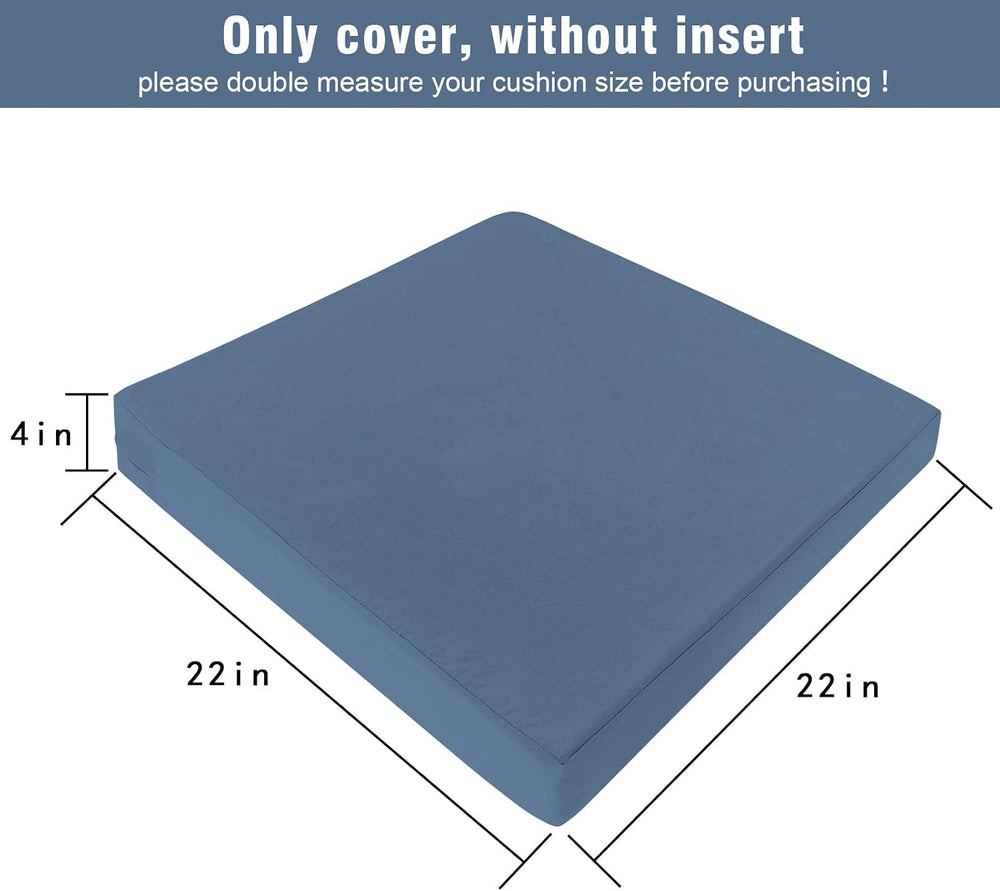 GUEGLSA Outdoor Replacement Cushion Covers 22x22x4, Waterproof Patio Cushion ...
