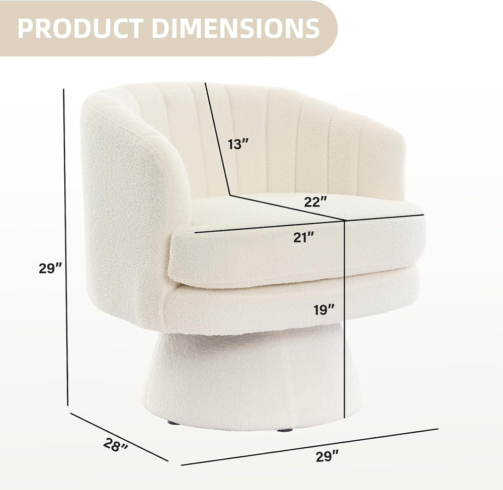 CANMOV Swivel Accent Chair with Armrest, Modern 360 Degree Swivel Barrel Chai...