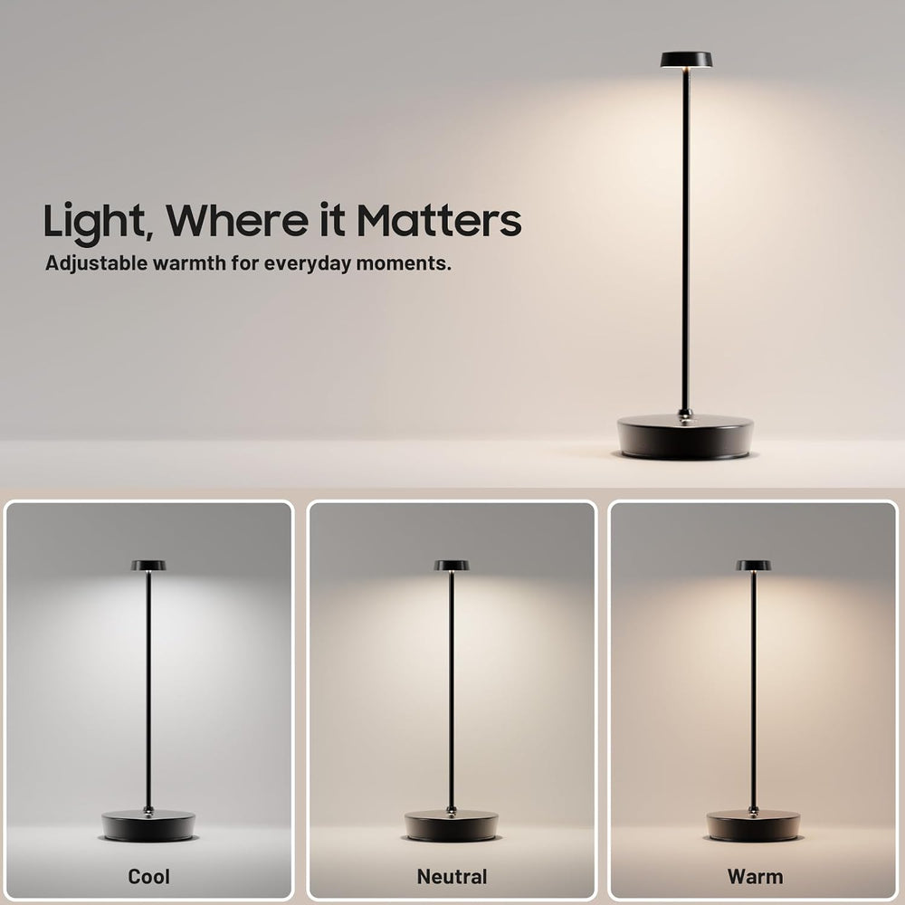2 Pack Rechargeable Cordless Table Lamp, 6000mAh Battery Table Light