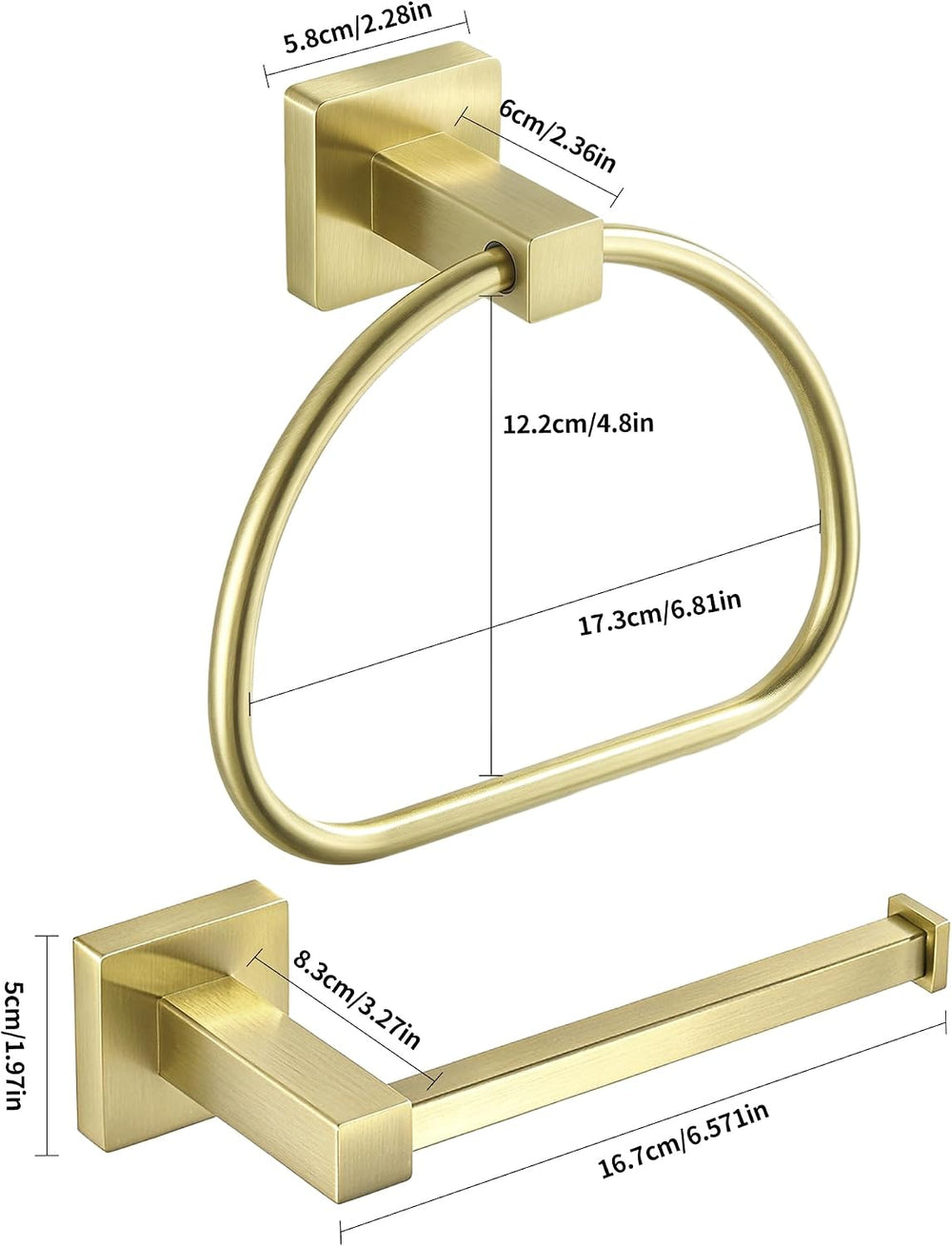 Leyden Gold Toilet Paper Holder Hand Towel Holder, Brushed Brass Toilet Roll ...