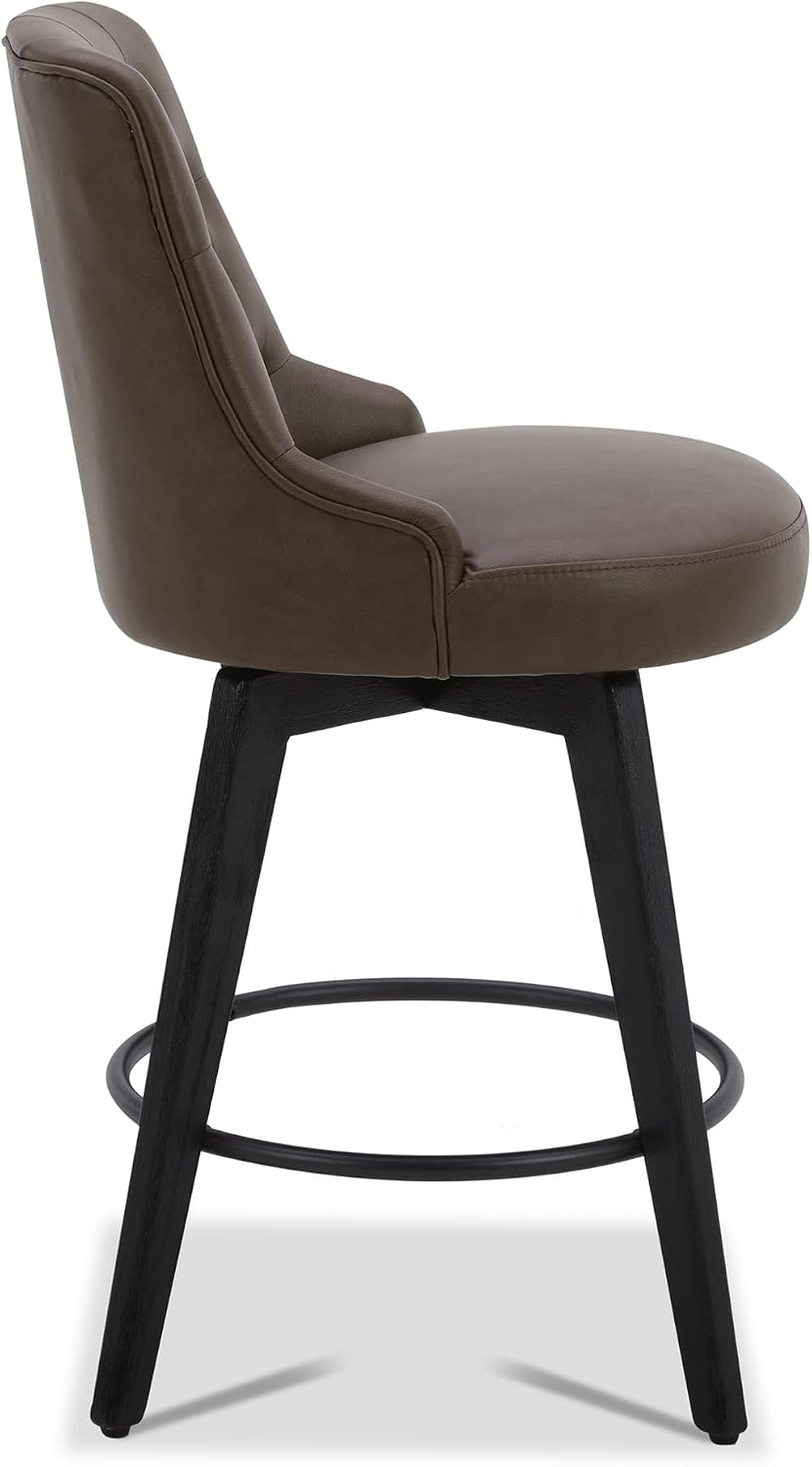 Watson & Whitely Counter Height Bar Stools Swivel Barstools, Chocolate