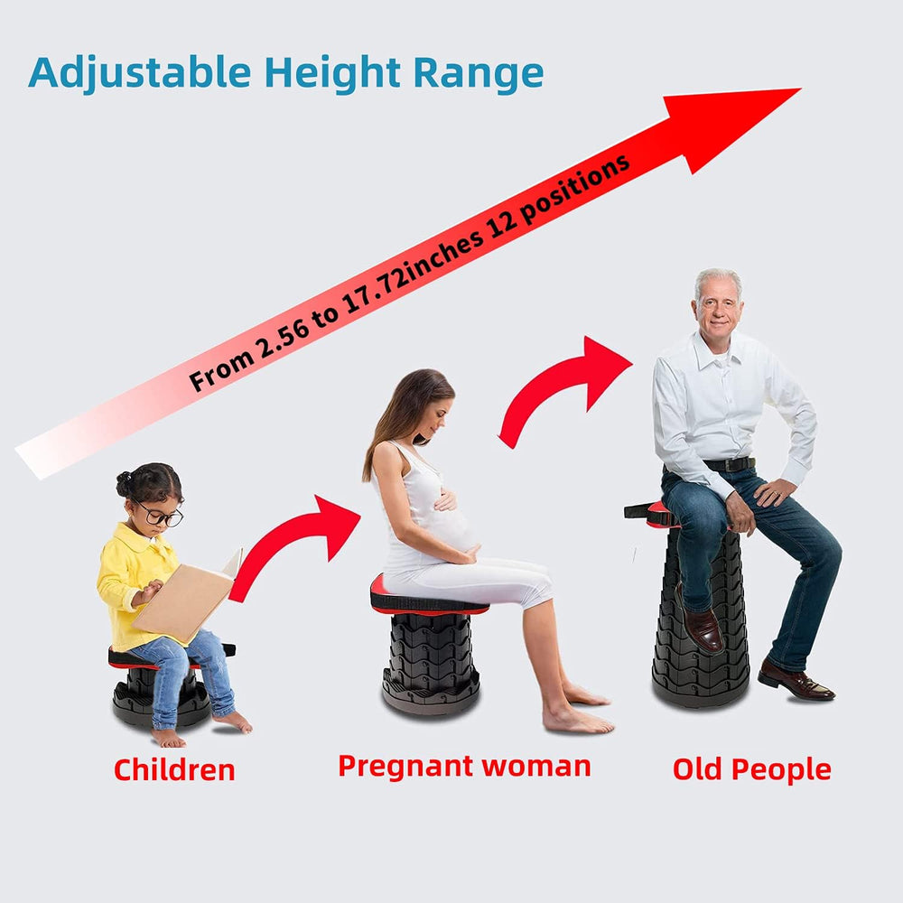 Collapsible Camping Stool with Seat Cushion & Nylon Bag, Square Portable ...