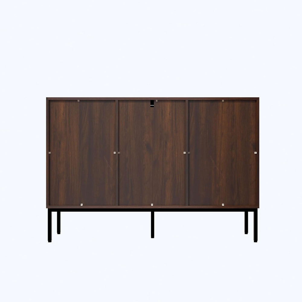Fluted Sideboard, Buffet Cabinet with Storage, Wooden Accent Console Cabinet ...