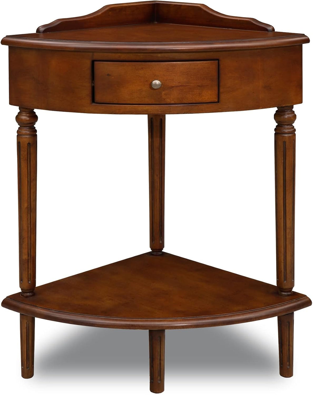 Leick Home Coastal Wedge End Table, Pecan