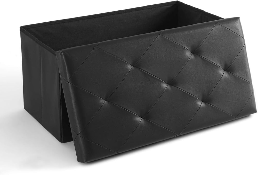 Sweetcrispy 30 Inch Foldable Storage Ottoman Bench, Ottoman with Storage