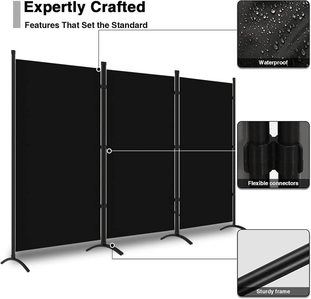 3 Panel Room Divider, 6FT Portable Room Dividers Folding Privacy Screens, 100...