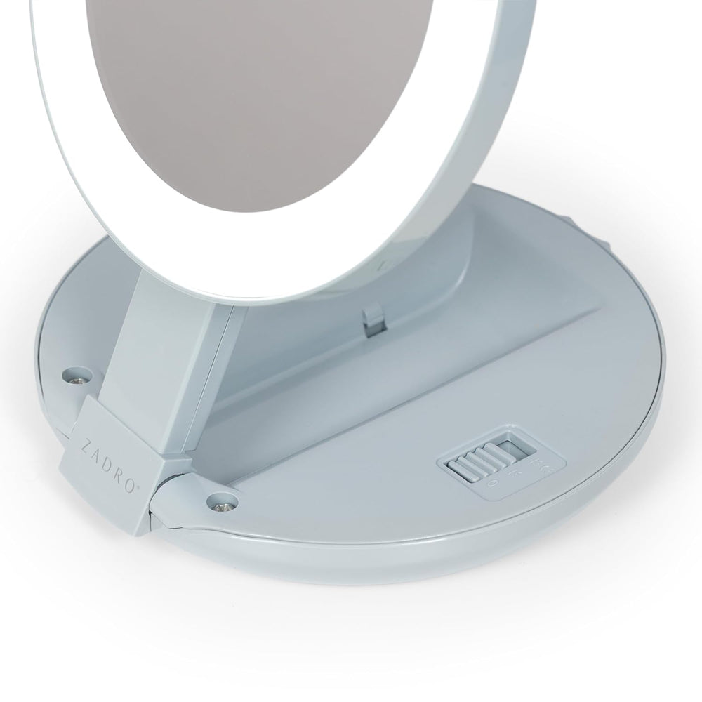 Zadro 4.5" Round LED Compact Mirror 10X/1X Travel Mirror with Lights and...