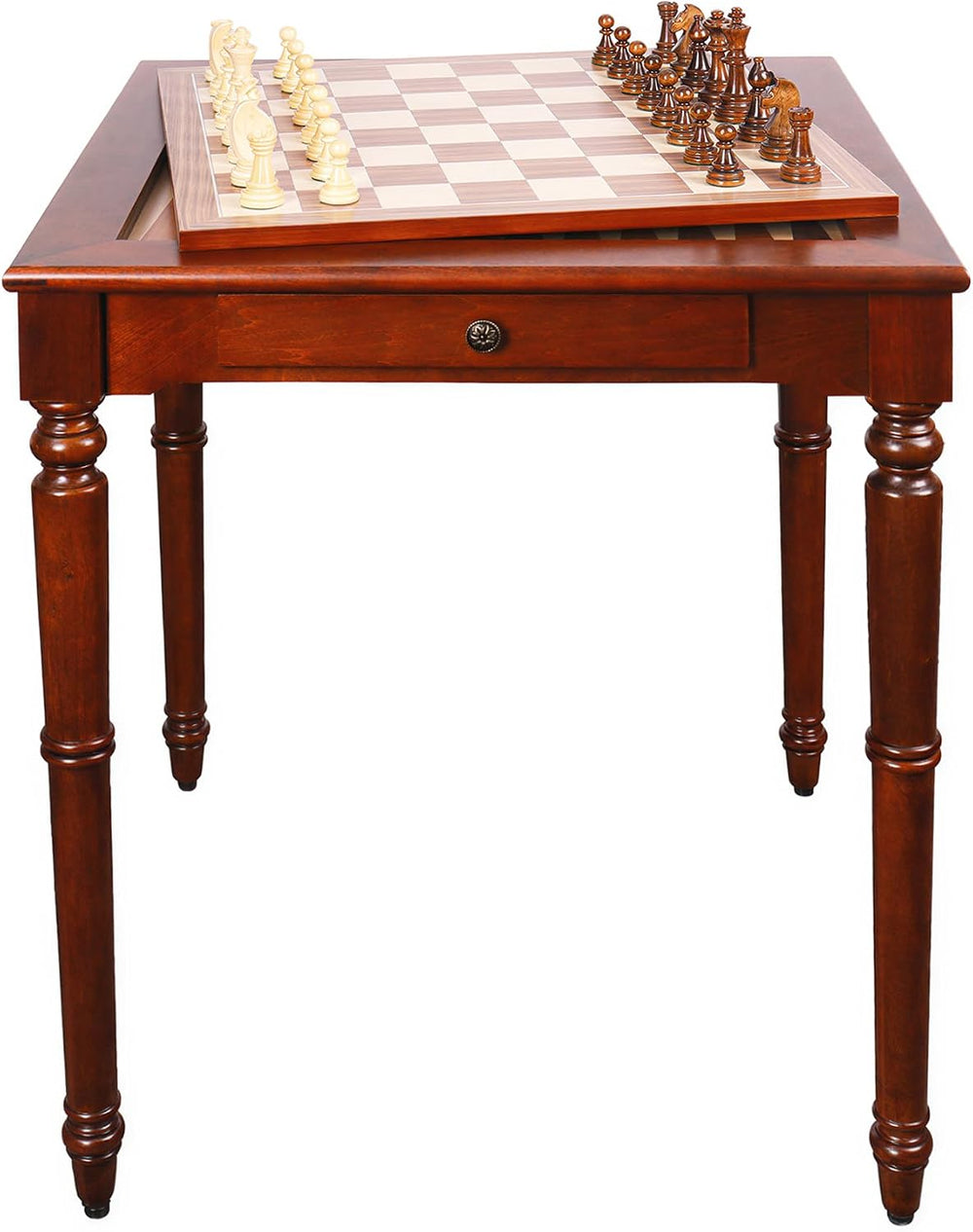 GSE Deluxe 3-in-1 Chess Checkers Backgammon Game Table Set with Game Pieces