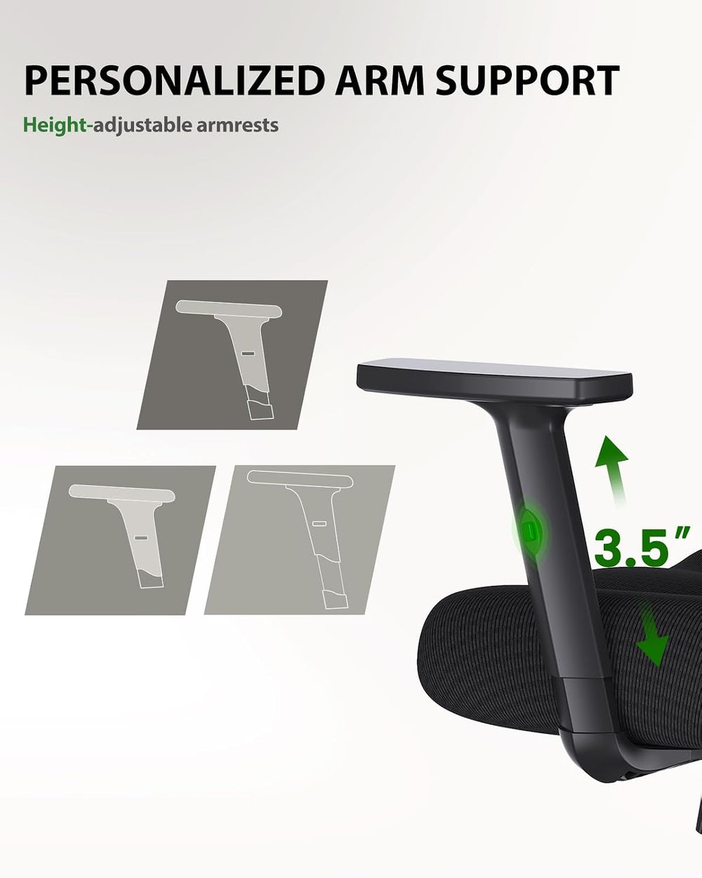 Marsail Ergonomic Office Chair with Lumbar Support and 2D Headrest