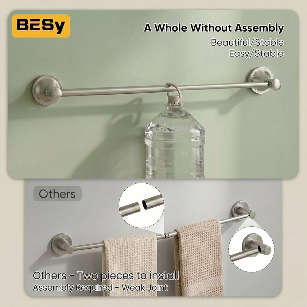 BESy Towel Racks for Bathroom Wall Mounted Bath Towel Bar Brushed Nickel