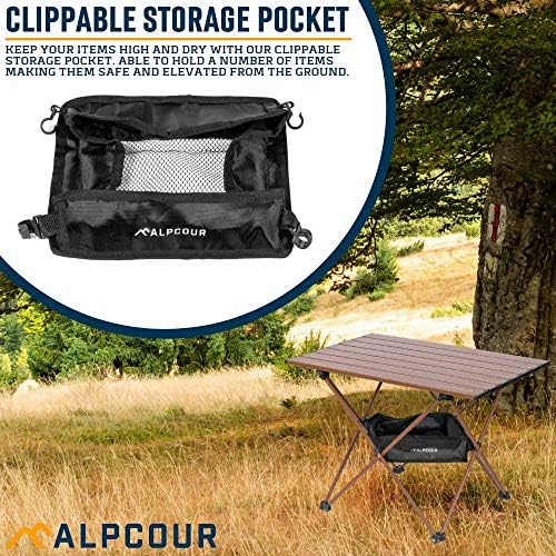Alpcour Portable Camping Table – Lightweight, Compact Folding Side Table in a...