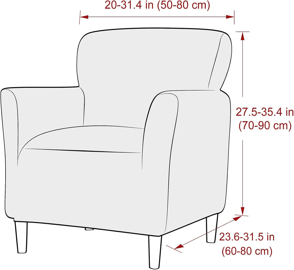 LiveGo Stretch Mid Century Modern Armchair Slipcover 1-Piece Jacquard Accent ...