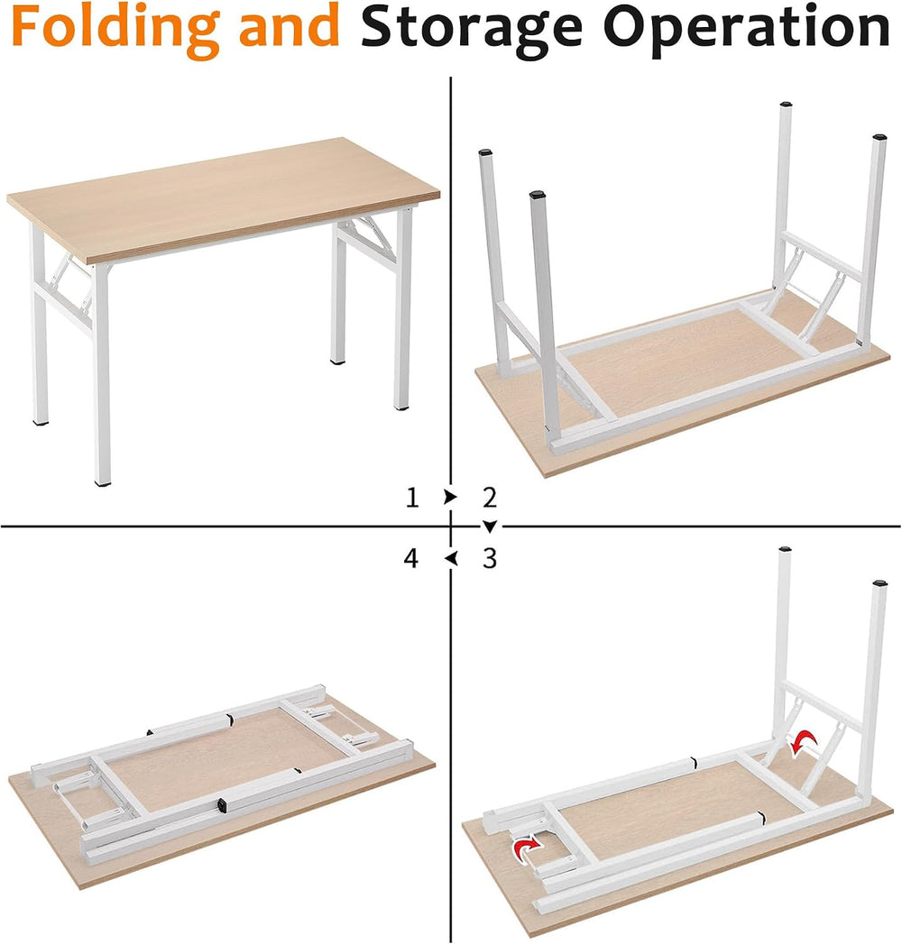 Need Office Computer Desk 39.3 Inch Sturdy Folding Laptop Table Pink Oak
