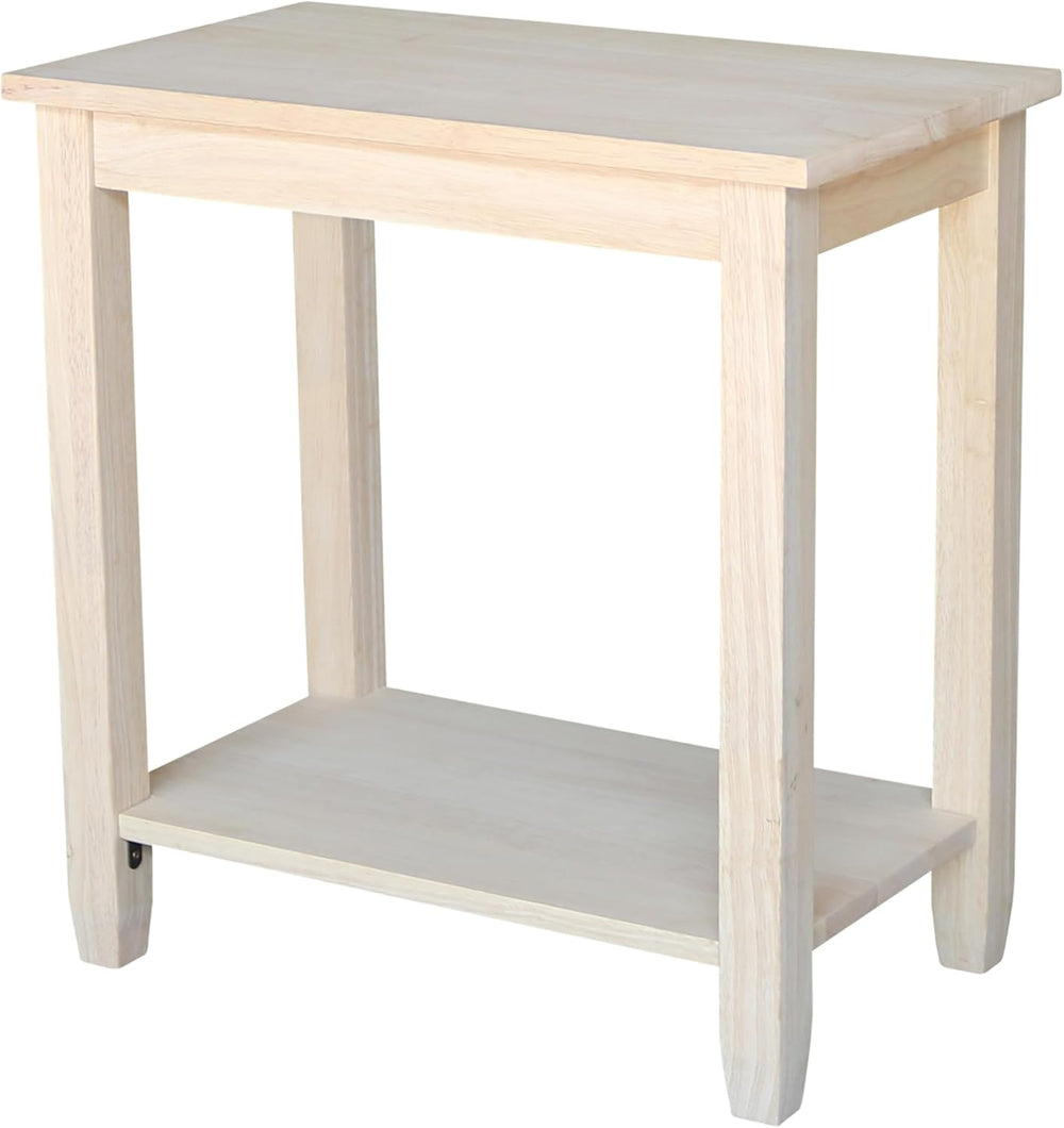 IC International Concepts Solano Solid Wood Accent Table, Unfinished