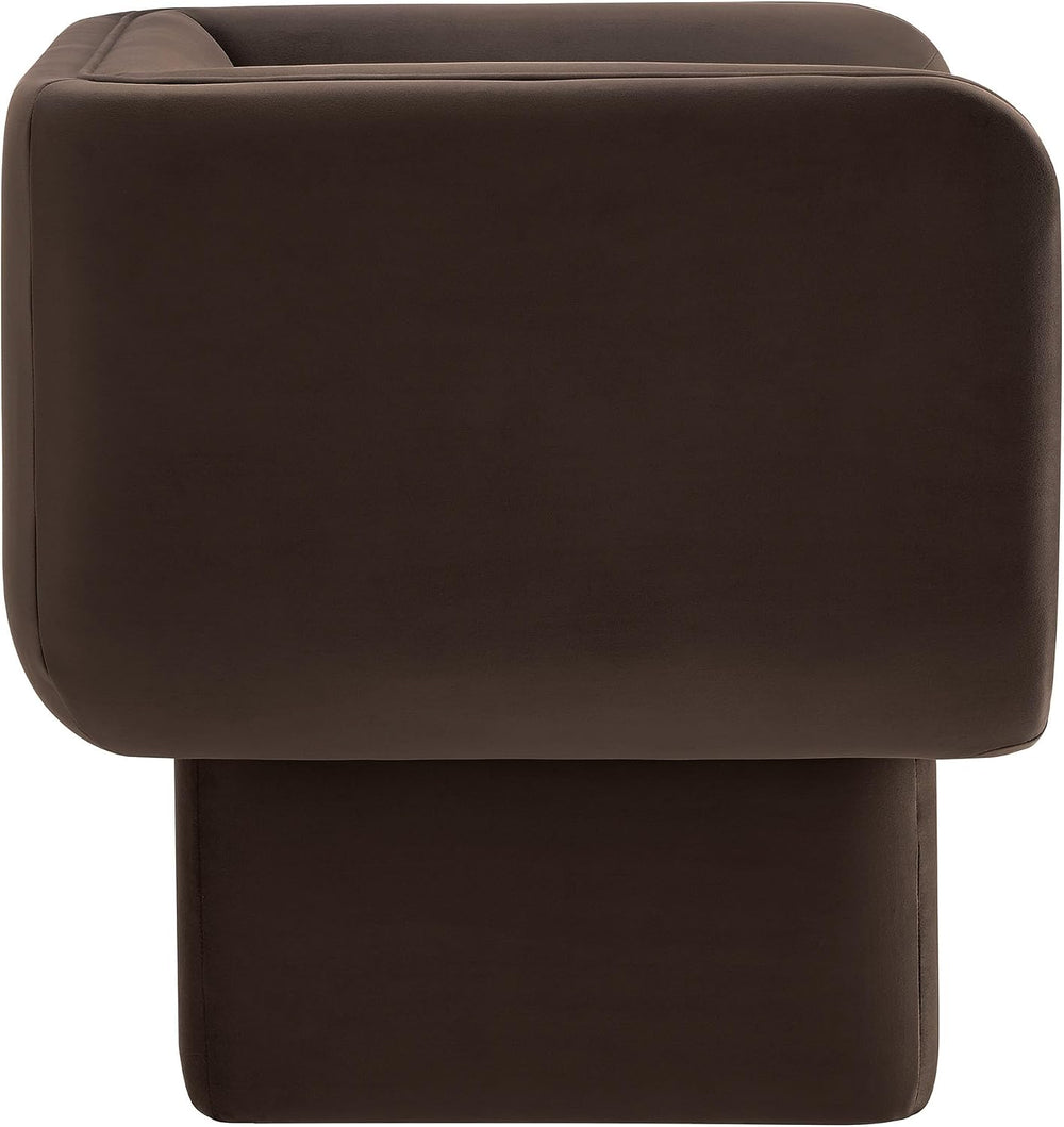 Modway Tate Performance Velvet Accent Chair in Chocolate Brown - Upholstered ...