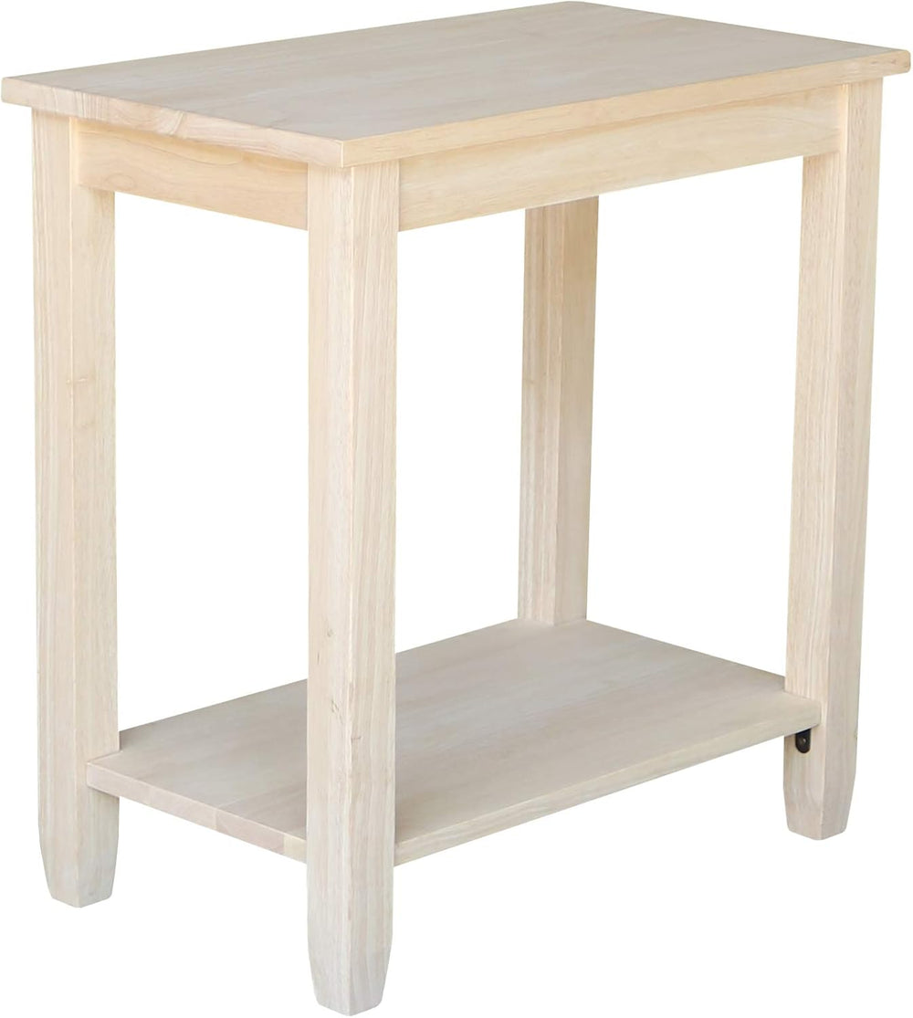 IC International Concepts Solano Solid Wood Accent Table, Unfinished
