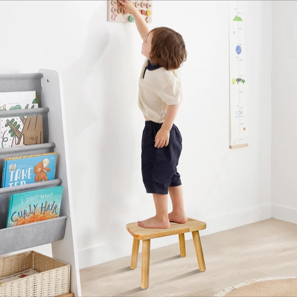BEE&OAK 13.4 Inch Heavy Duty Wooden Step Stools for Adults - Non Slip, 30...