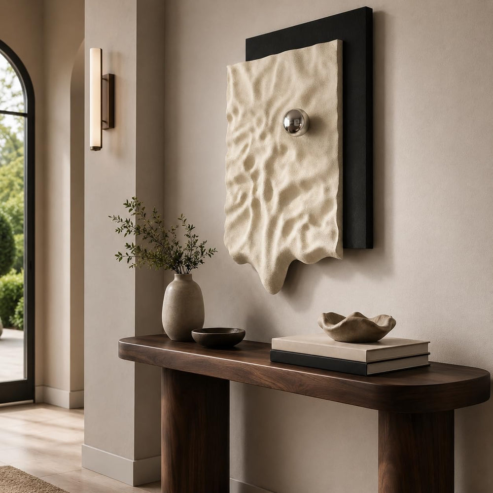 Large 3D Textured Abstract Wall Art for Living Room, Vertical Modern 28x39
