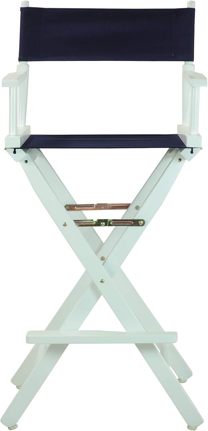 Casual Home 30" Director's Chair White Frame-Navy Blue Canvas