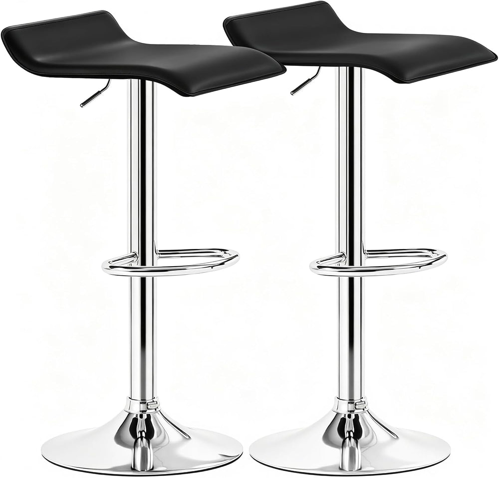 VECELO Bar Stools Set of 2, Counter Bar Stools with Swivel Bar and Adjustable...