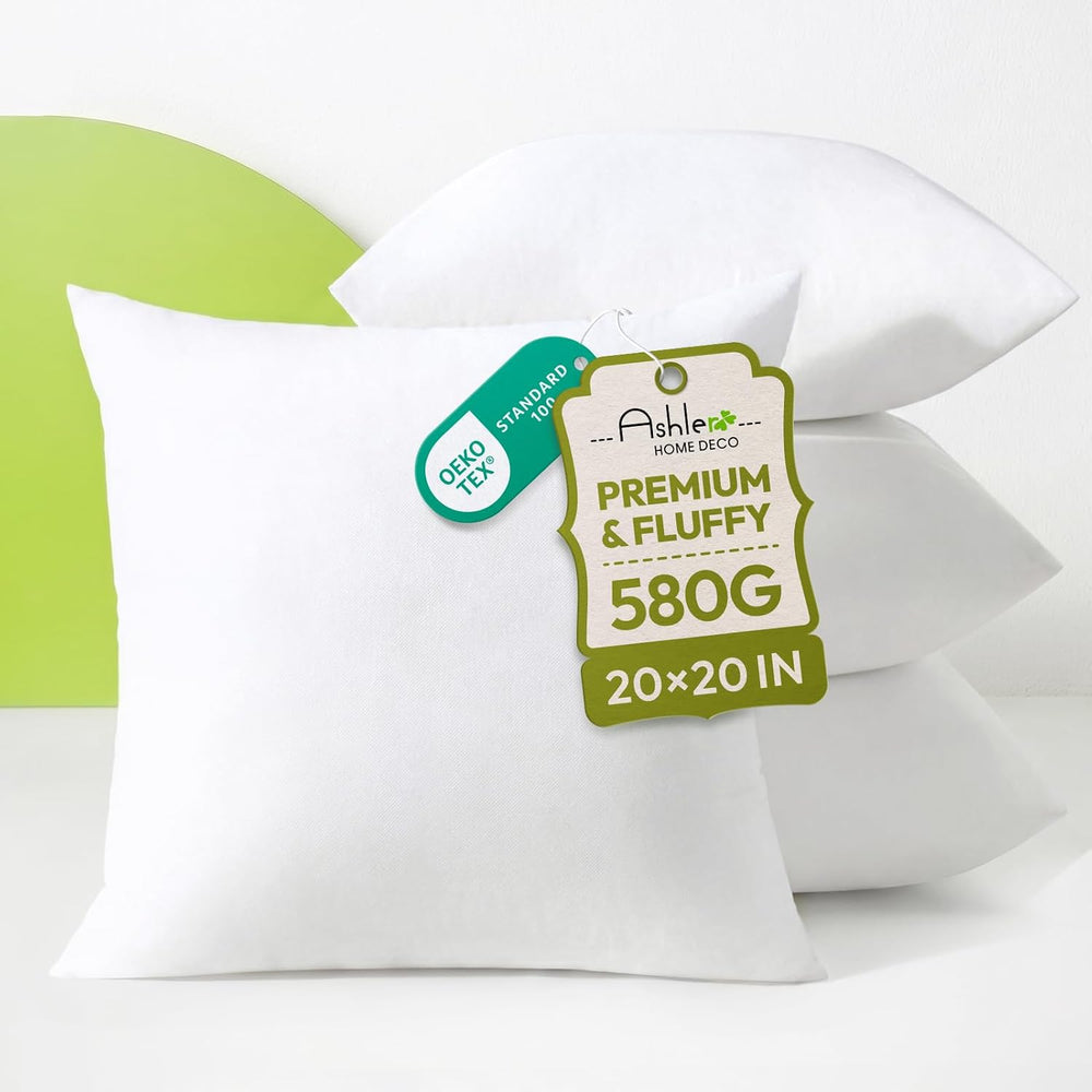 Ashler 20x20 Pillow Inserts, Set of 4