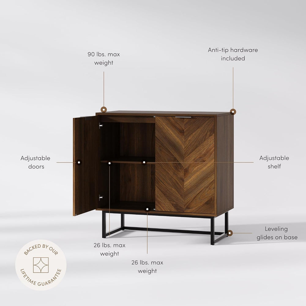 Nathan James Enloe Modern Sideboard Buffet Storage Accent Cabinet with Doors ...
