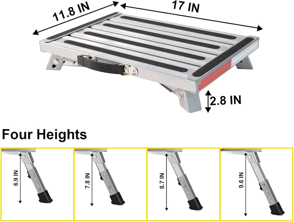 Yagud Safety RV Steps, Non-Slip Folding Adjustable Step Stool